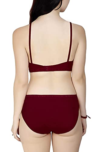 Image of Women's Soft Cotton Bra Panty Set for Women Cotton Stretch Non-Padded Non-Wired Bra Panty Set Best Lingerie Set daily use Bra Panty Set Combo Cotton Net Lingerie Set for Women and Girl's Soft Original Cotton Bra And Bikini Set Every Day Comfort with Multi Color and Wide rang of Size