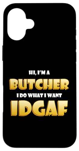 Meat Butcher IDGAF Costume Career Cow Pig Chicken Butchers �X�}�z�P�[�X iPhone 16 Plus �p