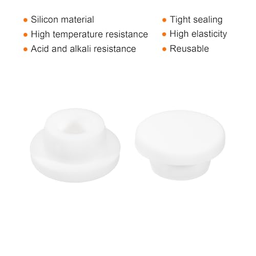 Image of MECCANIXITY 8pcs T-Shaped Silicone Plugs 23mm 15 /16 Inch Dia Snap in Plug Hole Seal Cover Round Rubber Stopper for Kitchen Rubber Bulkheads Waterproof Sealing Plugs White
