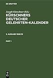 K&Atilde;&frac14;rschners Deutscher Gelehrten-Kalender. 3. Ausgabe 1928/29 (German Edition)
