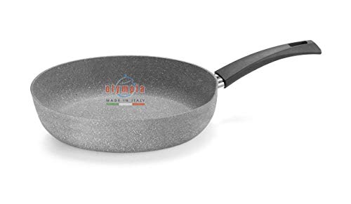 Olympia Rocker 9.5 Inch Non-Stick PFOA-Free Die-Cast Aluminum Deep Fry Pan, Made in Italy