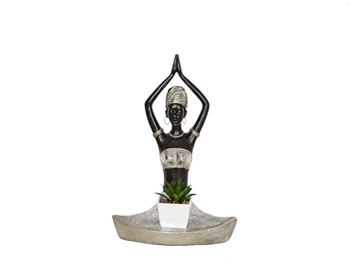 Statue d'Afrique en résine avec plateau central de table - 2
