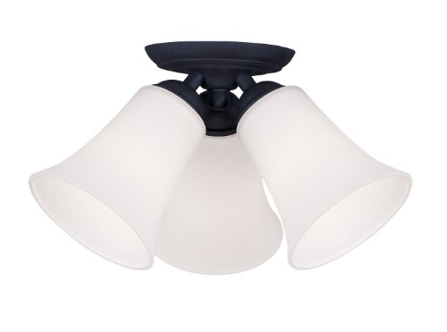 🛒 Flash Sale Livex Lighting 6462-04 Ridgedale 3 Light Ceiling Mount, Black