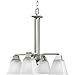 Grey 4-Lt. Chandelier with Etched Glass P4002-09 by Progress Lighting
