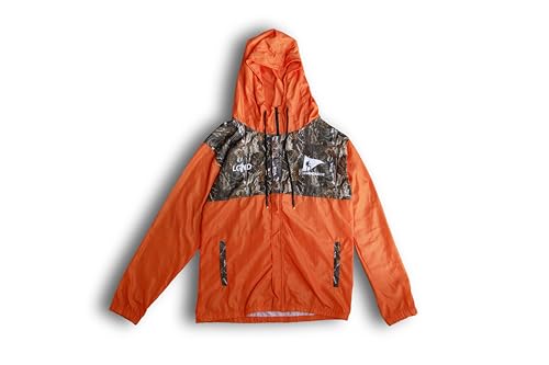 LEGENDARIOS Men's Hooded Windbreaker Jacket - Orange