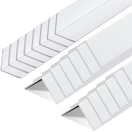 Image of Sasylvia 20 Pcs Wall Corner Protector Guards, Vinyl 1-1 /8 x 48 Inches Corner Trim Molding, Avoid Scratching Scuffs, Ease Install and Cleaning for Door Countertop Furniture Cabinet Protection, White
