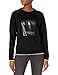 Produktbild Armani Exchange Damen Crewneck, Raglan Cut, Regular fit, Macro Print, Gold Color Logo, Cuffs and Bottom with Outline in Contrast Sweatshirt, Black, XL
