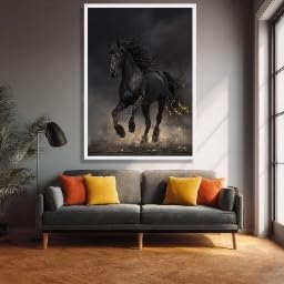 Affiches et impressions abstraites d'animaux avec tableau toile cheval noir 30x40 - 3