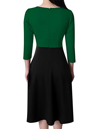 Image of VFSHOW Womens Front Zipper Work Business Casual Office Church A Line Dress