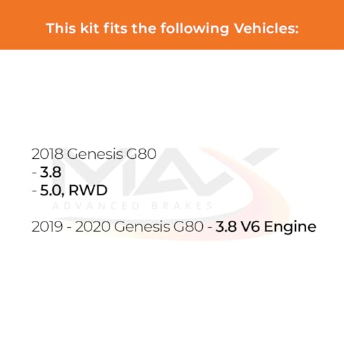 Image of MAX Advanced Brakes - Brake Kit For 2018-2020 Genesis G80 (3.8 V6 Engine)| Carbon Ceramic Brake and Rotor Kit Front and Rear| Daily Driving OE Replacement Brake Rotors