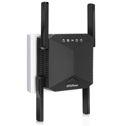 zoeyzoey 2026 Neuestes WLAN Repeater 1200Mbit/s Dualband mit 4 externen Antennen,WiFi Verstärker Repeater/Router/Access-Point-Modus, Einfache Einrichtung,LAN/WAN-Port,Kompatibel mit Allen Geräten