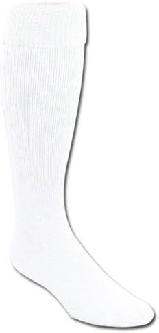 White Large Baseball/Softball Athletic All-Sport Knee High Tube Socks