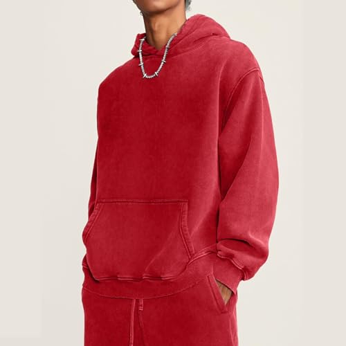 POHADON Mens Y2k Trendy Hoodies Oversized Heavyweight Cotton Pullover Vintage Acid Wash Athletic Sweatshirt Y2k Streetwear3