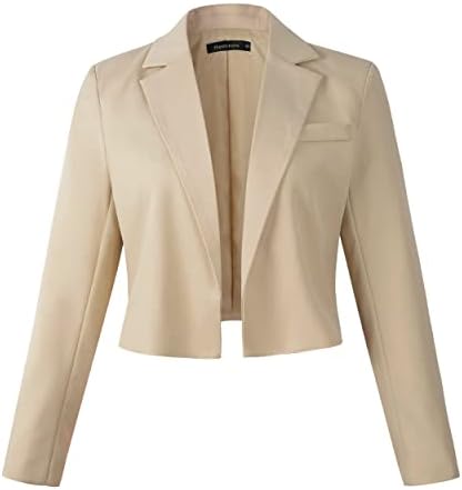 Beninos Womens Casual Blazers Open Front Cropped Blazer Jacket