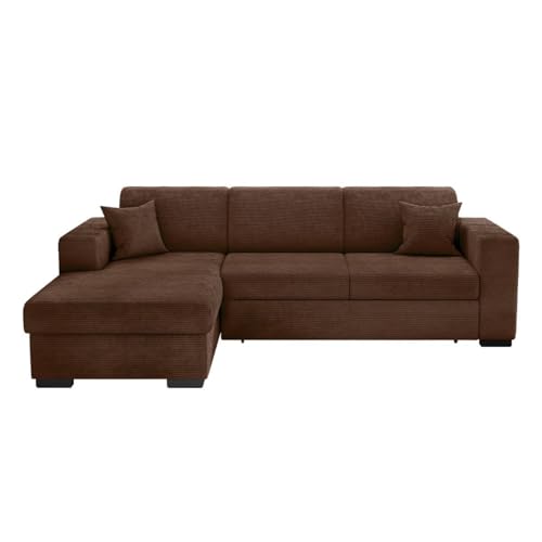 Paris Prix Canapé d'angle Gauche Convertible Harlan 262cm Marron