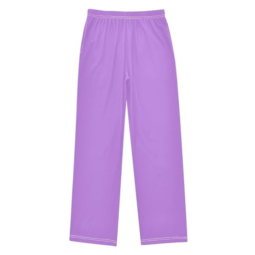 Lilac Boys Long Pants Soft Trousers Elastic Waist Kids Lounge Bottoms with Pockets S-XL