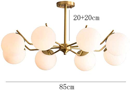 Lampadario a Globo di Vetro E14 6 Luci Decorazione...