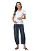 Foucome Maternity Barrel Jeans Over Belly Comfy Stretch Wide Leg Cropped Baggy Pregnancy Denim Pants, Vintage S