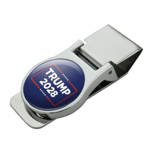 GRAPHICS & MORE Trump 2028 Satin Chrome Plated Metal Money Clip