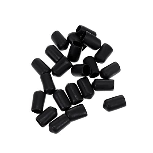 Alipis 200pcs Black Rubber Thread Protector Tube Caps for Screws Insulated End Caps for Bolt Safety Covers for Furniture Feet and Tubing Easy to Install Protection