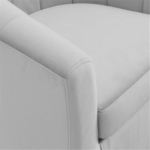 Sillón Giratorio Barrel Terciopelo Gris claro miniatura 6