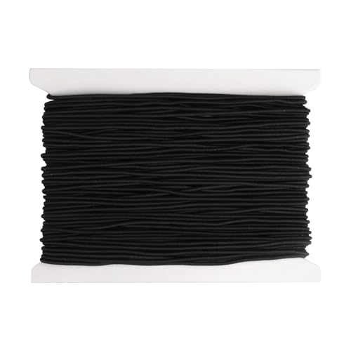 Gummiband für Armbänder, Schwarz Elastisches Band für Armbänder Selber Machen, 1mm x 20m Gummikordel Elastische Faden Gummischnur Bastelschnur für DIY Handwerk Schmuckherstellung(Schwarz)