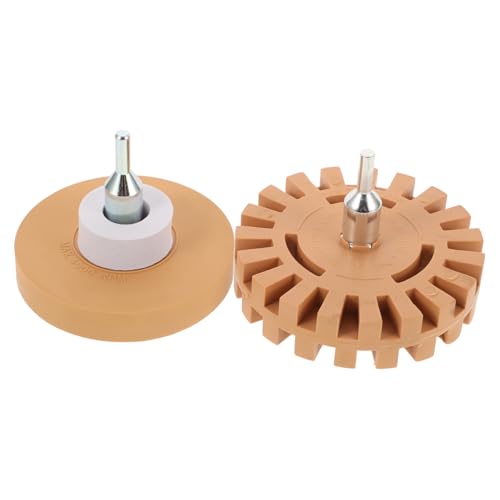 SOESFOUFU 2pcs Sticker Remover Wheel Decal Eraser Wheel for Drill Adhesive Remover Wheel Toothed Design for Cars