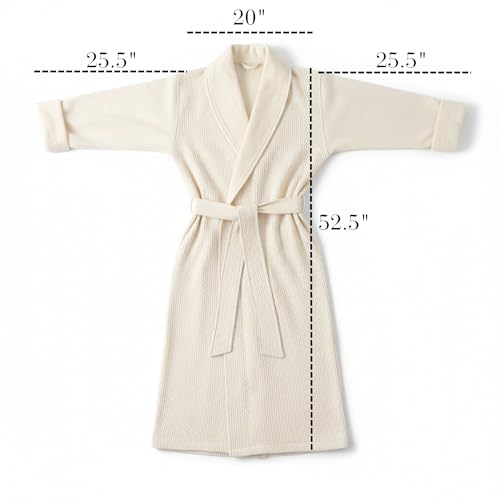 Image of Telegraph Hill Double Layer Seersucker Robe - Unisex - Stone - Large | Double-Layer Seersucker, Unisex Fit, For Sauna, Gym & Home