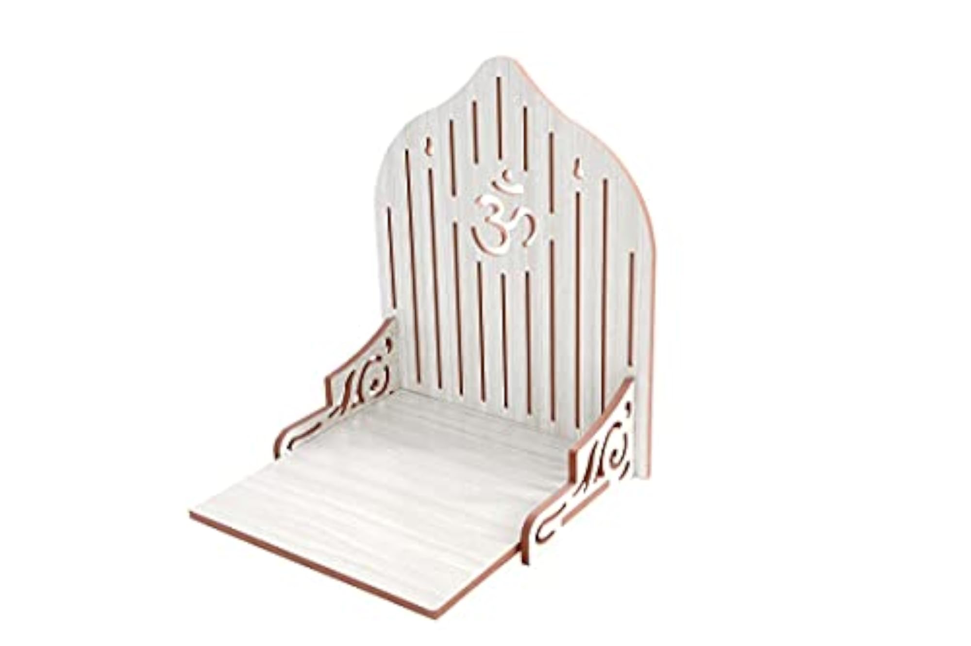 Small Wooden Pooja Mandir with Om Cutwork Design