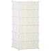 HOMCOM Mobile Scarpiera Modulare Salvaspazio, 6 Cubi 45x35x17cm in Plastica PP e Acciaio, 49x36.5x108cm, Bianco