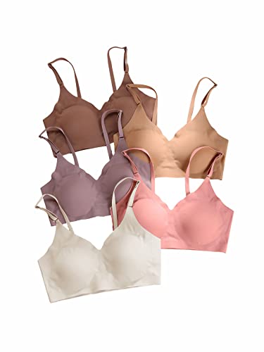Verdusa Women's 5Pack Padded Seamless Bralettes Bra Camisole Top