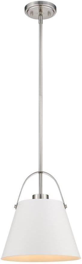 Z-Lite 1 Light Pendant 726P-MW+BN, Nickel, 13" Round