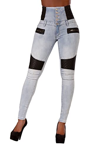 Coloración, Compra de libro digital Lusty Chic Mujer Classic Cintura Alta Denim Skinny Jeans - Vaqueros Ajustados con Estilo y Cierre de Botones (as1, Alpha, XX_l, Regular, Regular, Jeans con...