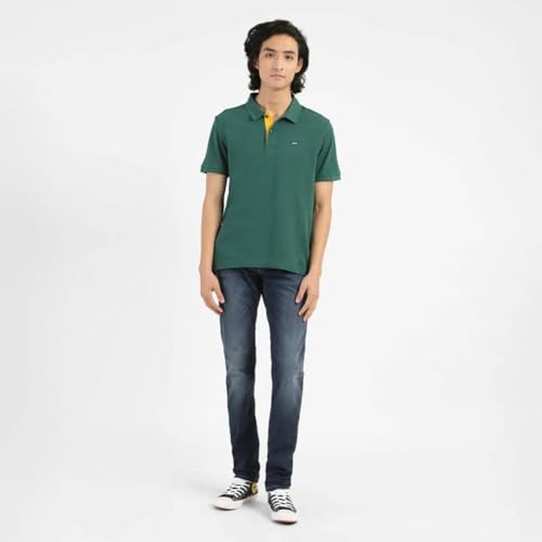 Image of Levi's Men's Cotton Solid Regular Fit Polo Shirt