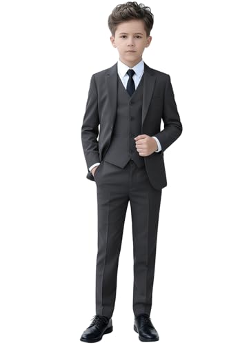 YuanLu Boys Suit for Kids Tuxedo Wedding Ring Bearer Outfit Boy Formal Suits 5 Piece Slim Fit Dresswear Suit Set