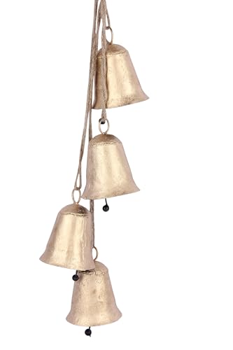 Decorative Bells 27" Hanging Bells with Rope Rustic Farmhouse Witch Bells