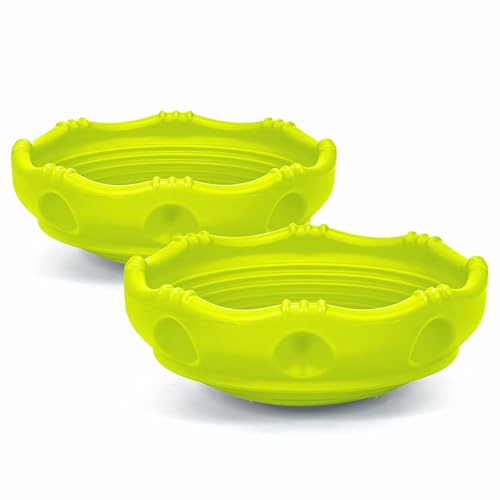 Image of Simplay3 Two Sided Rock Around Wobble Disk and Climbing Dome 2 Pack for Toddlers and Kids - Rocking and Climbing - Indoor/Outdoor - Yellow/Green, Made in USA (2 Pack)