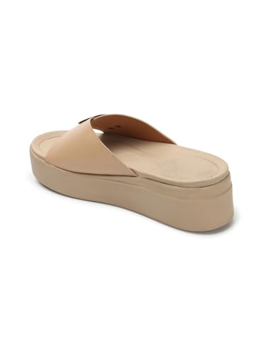 Image of Carlton London women's Flatform Comfortable Slide Sandals with Buckle