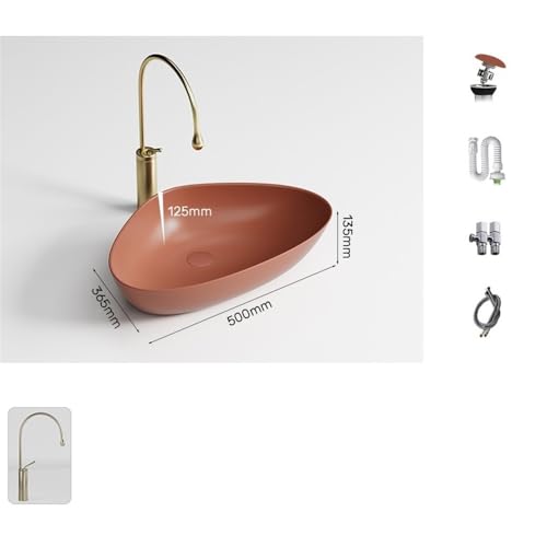 Lavabo de baño triangular sobre encimera con diseño de arte moderno personalizado 3
