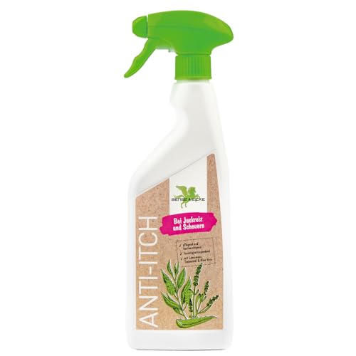 Bense & Eicke Anti-Itch Pflegespray für Pferde 500 ml mit Lebermoos, Aloe Vera, Teebaumöl, Salz aus dem Toten Meer beruhigt juckende Haut reduziert Scheuerneigung