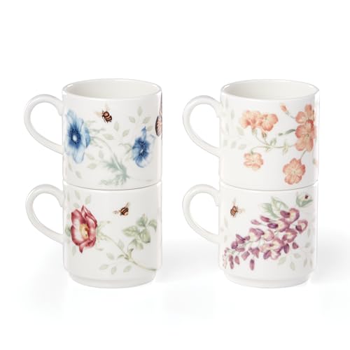 Image of Lenox 890451 Butterfly Meadow 4-Piece Stacking Mug Set