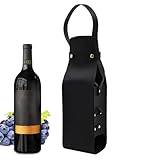 Portabotellas de vino - Bolsa con mango de cuero, cebolla de protección térmica, presentación de caja de regalo, bolsa de viaje compacta para viajeros | Almacenamiento portátil Bebidas alcohólicas