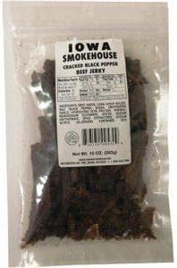 Iowa Smokehouse IS-10JP Beef Jerky, Cracked Black Pepper, 10-oz. - Quantity 6
