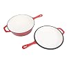 Jenivaint Cast Iron Skillet with Lid, 4QT Round Cast Iron Pan, Even Heat Distribution, Oven and Stovetop Cooking, Braising Frying Simmering for Family Meals #1