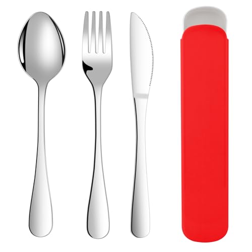 ABOHU Set Posate da 3 Pezzi con Coltello Forchetta Cucchiaio,