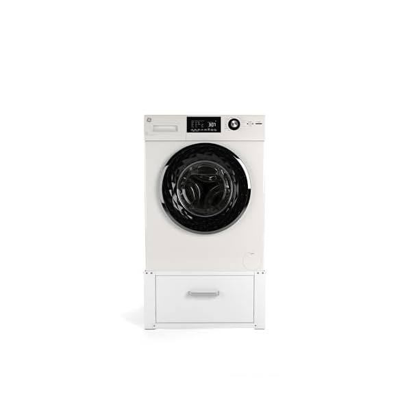 RMBO Waschmaschinen Untergestell mit Schublade, Waschmaschine unterschrank mit auszug, 31 cm hoch, Weiß, Universal – Bild 5