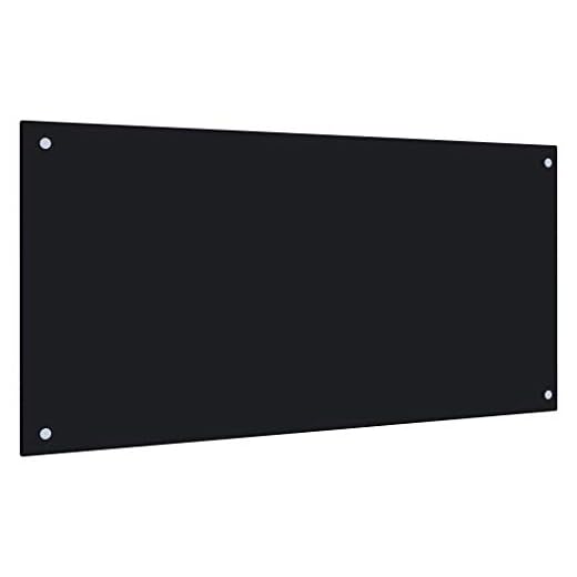 UnfadeMemory Pantalla Anti Salpicaduras para Cocina de Pared,Protector Salpicaduras,Decoración de Cocina,Resistente al Calor,Resistente a los Arañazos,Vidrio Templado (Negro, 100x50cm)