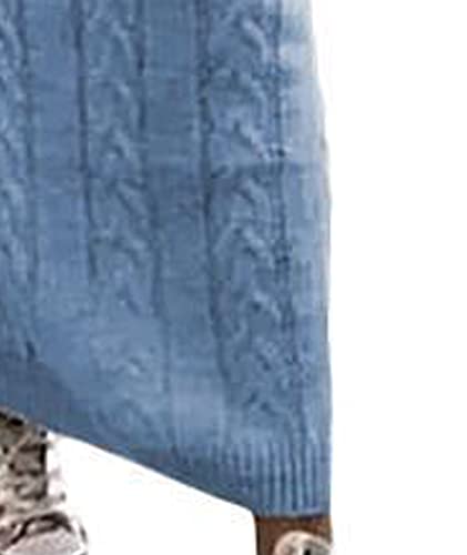 Image of Sexyshine Women's Cable Knit Long Skirt 2 Piece Outfit Chunky Oversized Pullover Sweater Top and Long Pencil Skirt Sets