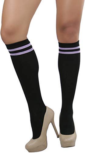 Image of ToBeInStyle Women's Knee High Socks with Striped Top