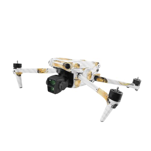 Image of MightySkins Carbon Fiber Skin Compatible with DJI Air 3 - Yellow Poppy | Protective, Durable Textured Carbon Fiber Finish | Easy to Apply